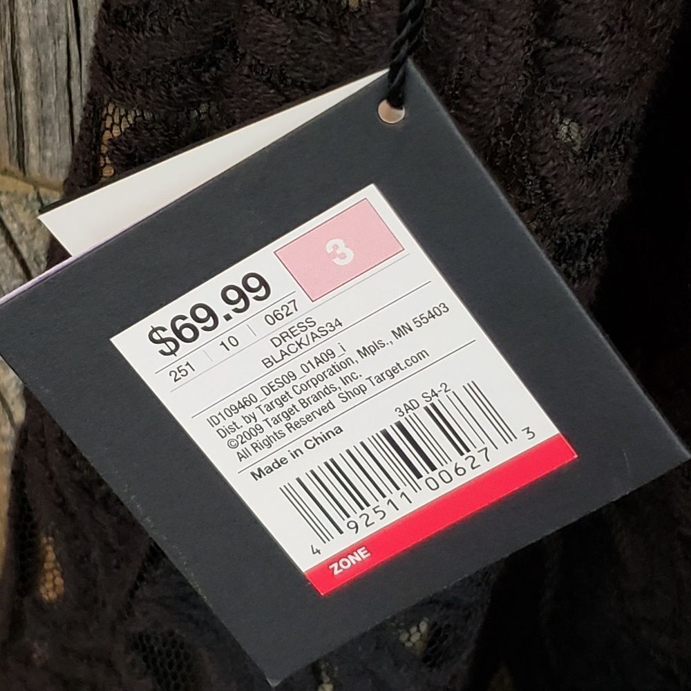 Anna sui for target black lace halter dress high neck shirt size 3 - Picture 5 of 5
